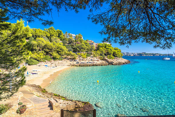 Cala Contesa beach near Palma de Mallorca scenic view, Island of Mallorca, Balearic islands of Spain